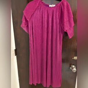 NWT Lili Collection Fuchsia Shimmer Midi Dress. Available in S, M, L, XL, 2X, 3X